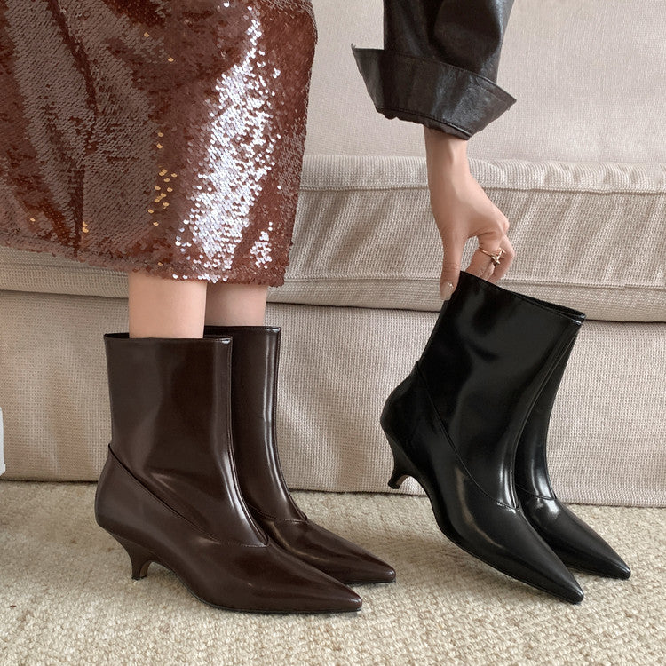 Karin Luna In Stock Spot Goods Elegant kitten heel pointed toe trendy ankle boots