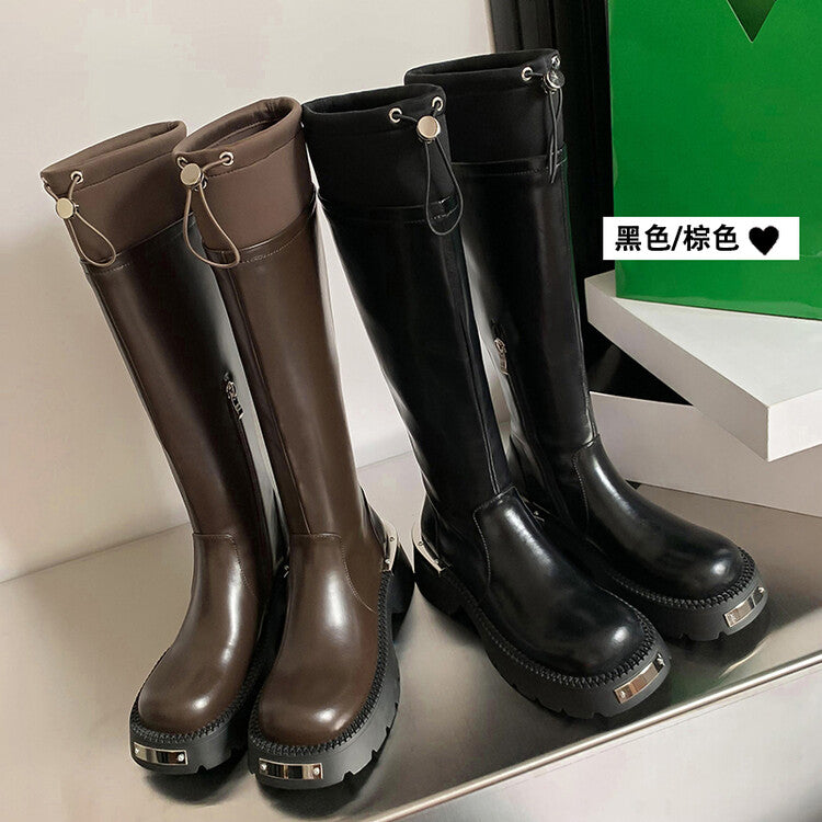 Karin Luna High Volume Bestseller Comes with data plan included Front Metal Patch Drawstring design Full Cowhide Long Boots