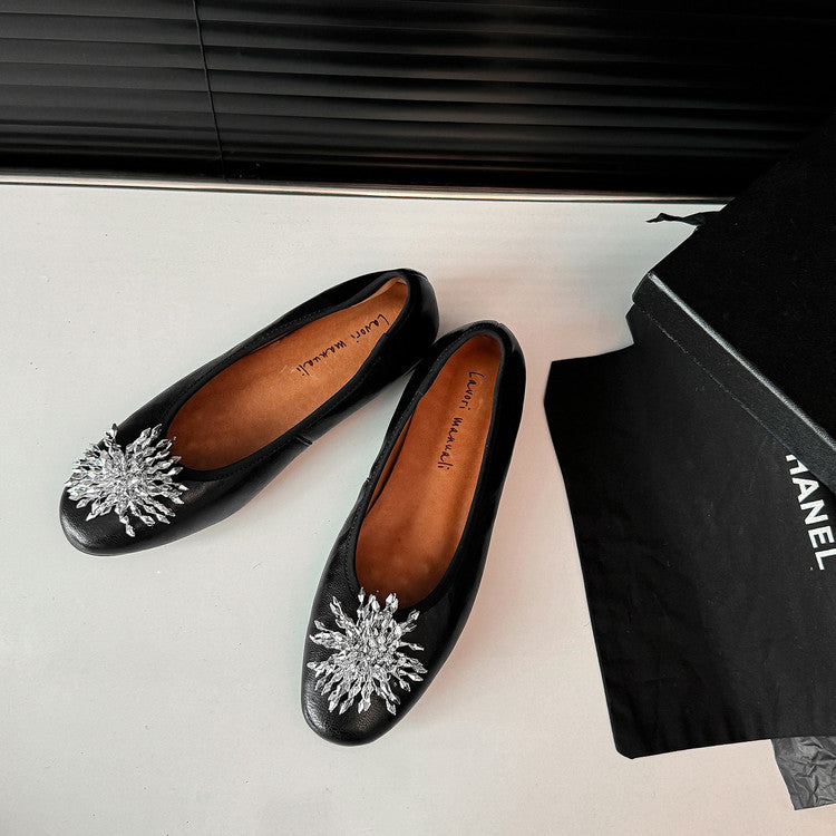Karin Luna Full Leather Inside and Out~Gorgeous Fireworks Flat Granny Shoes