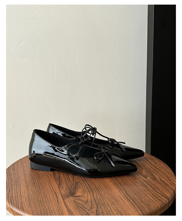 Karin Luna In Stock Spot Goods  Hot-selling Element Bowknot Square Toe Pointed Toe Single Shoes
