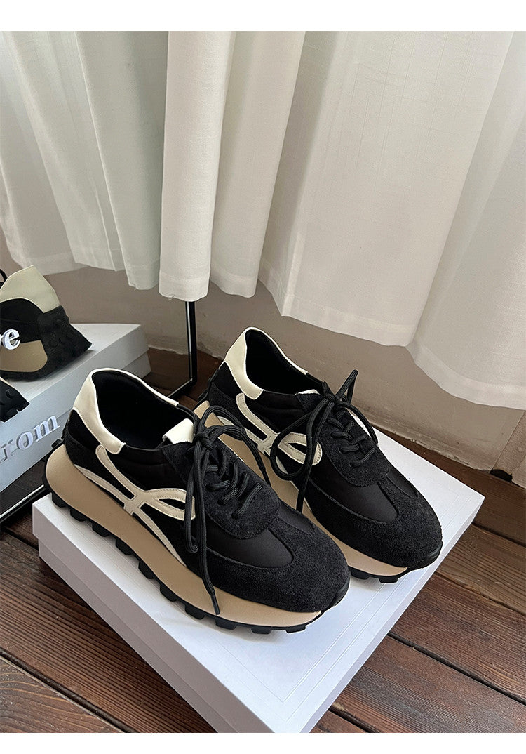 Karin Luna Casual Shoes Series~  In Stock Hot-Selling Versatile Lace-Up Thick-Soled Deep Mouth Single Shoes