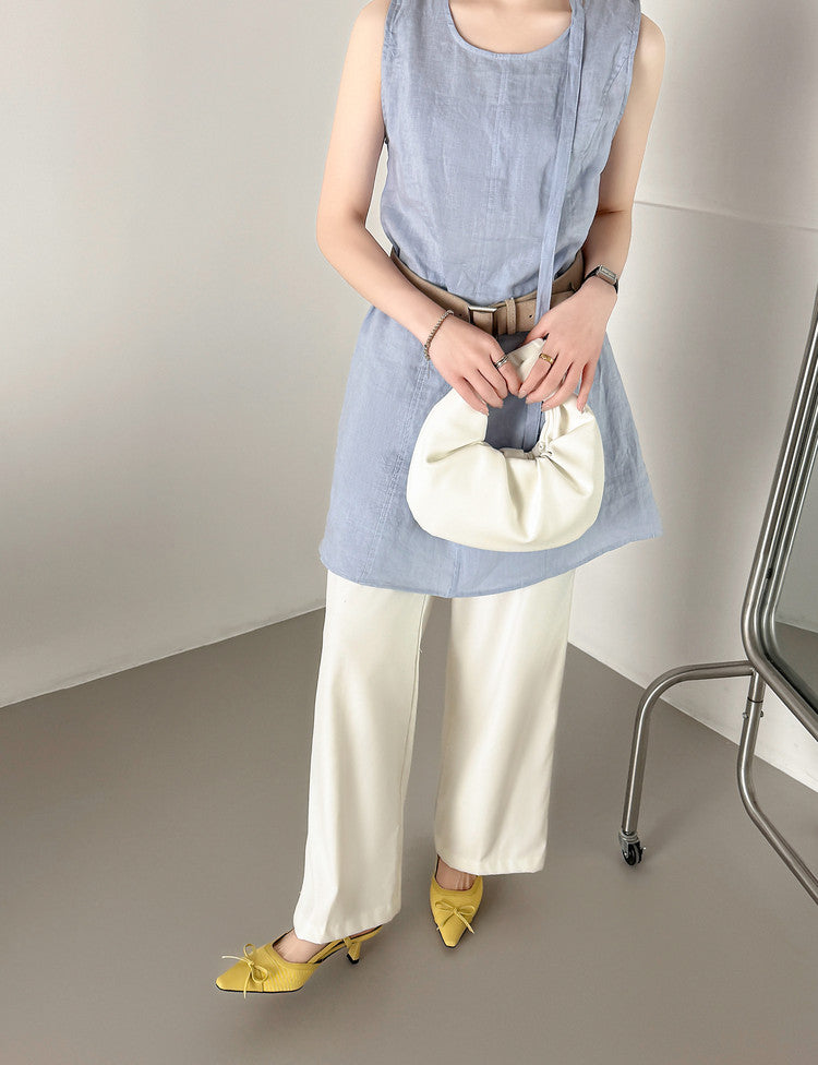 Karin Luna In Stock Spot Goods Braided Style Elegant Thin Heel Pointed Toe Closed-Toe Sandals