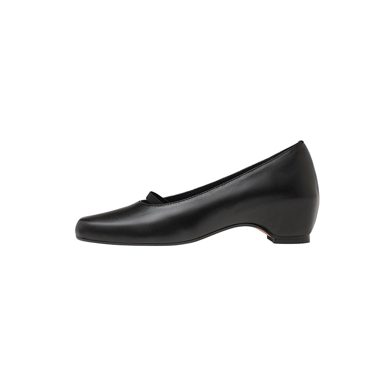 Karin Luna In Stock Spot Goods    Retro Elastic Band Chunky Heel Single Shoes