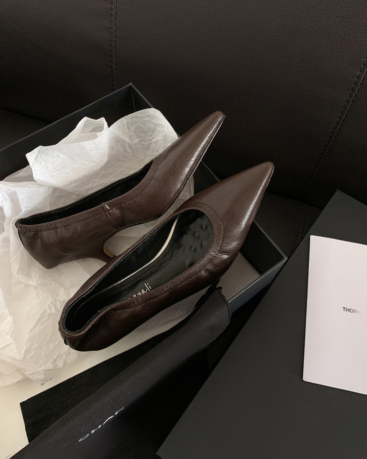 Karin Luna In Stock Spot Goods    Vintage Classic Style Shallow Mouth Single Shoes