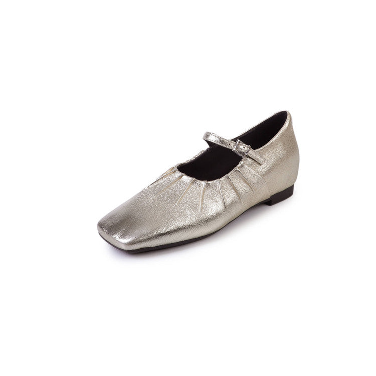 Karin Luna In Stock Spot Goods  Vintage Wrinkled One-Strap Granny Flats