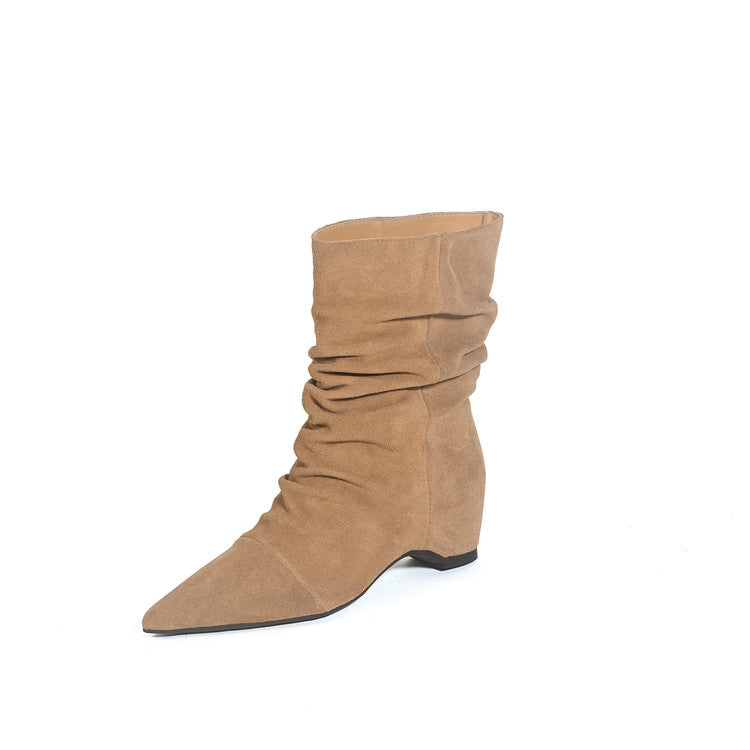 Karin Luna Data Hot Item Pointed Toe Slouchy Matte Western Ankle Boots