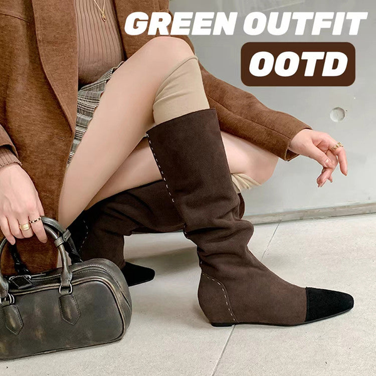 Karin Luna Color Block Inner Height Increase Mid-Calf Boots