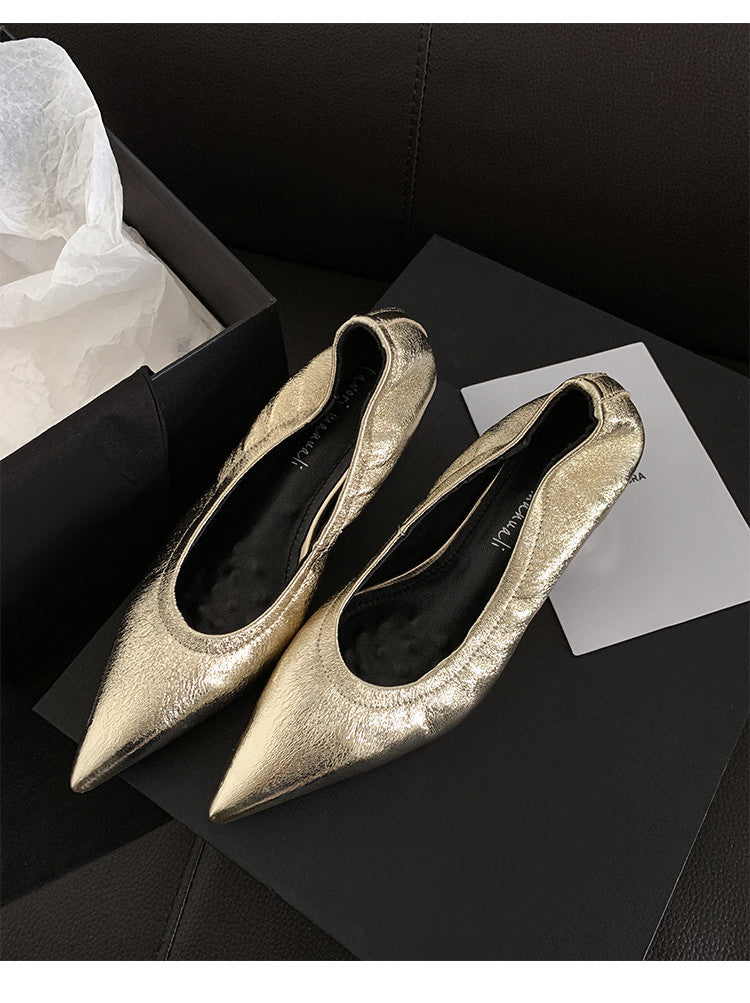Karin Luna In Stock Spot Goods    Vintage Classic Style Shallow Mouth Single Shoes