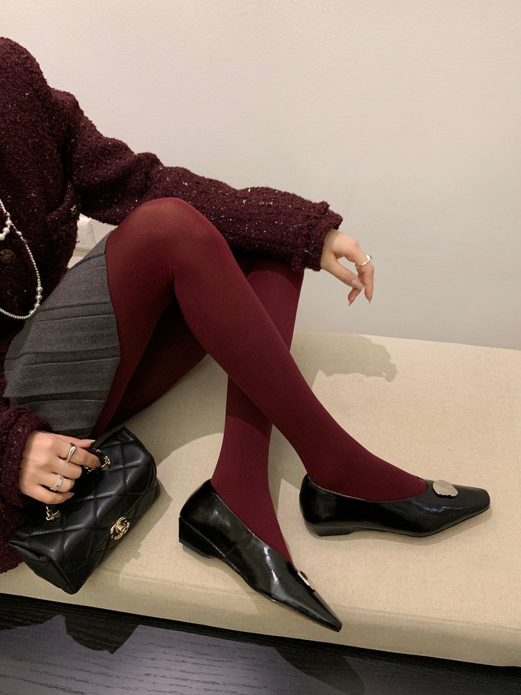 Karin Luna In Stock Spot Goods  Small Metal Decoration Thick Heel Single Shoes