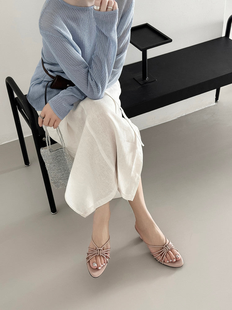 Karin Luna In Stock In Stock  In Stock Round Toe Cross Hollow Round Toe Stiletto Slippers
