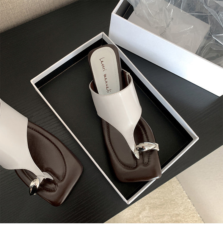 Karin Luna In Stock  Spot Goods   Casual Style Square Toe Slip-On Super Comfortable Slippers