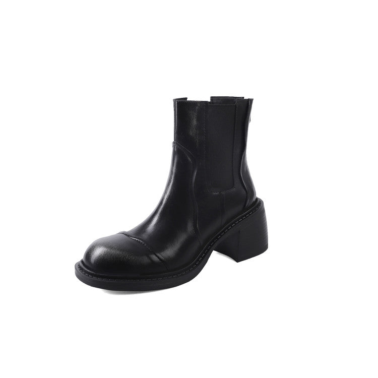 Karin Luna In Stock Spot Goods  Round Toe Stretch Round Toe Chelsea Short Boots