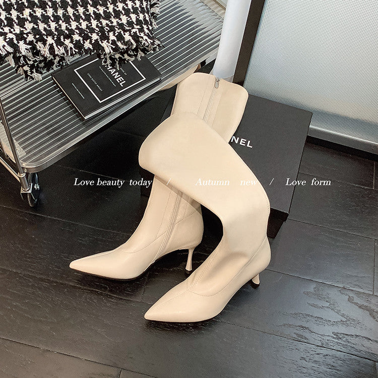 Karin Luna Elegant Style v Pointed Toe Stiletto Long Boots