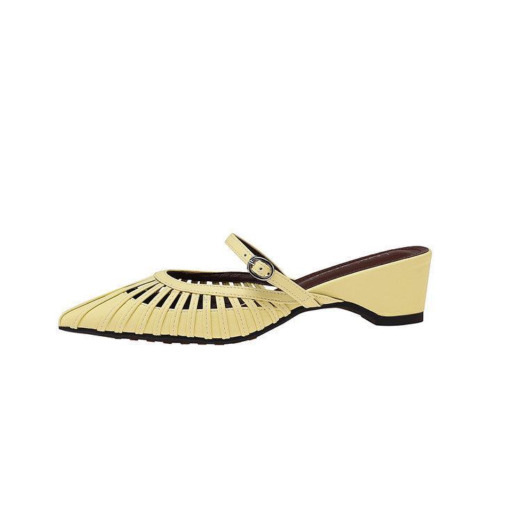 Karin Luna Casual Feel~In stock Pointed Toe Hollow Design Note Pointed Toe Slippers