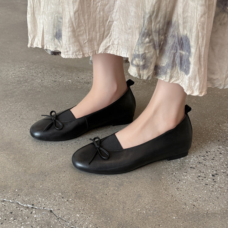 Karin Luna Full Layer Inside and Out~Basic Versatile Bow Hidden Heel Shoes