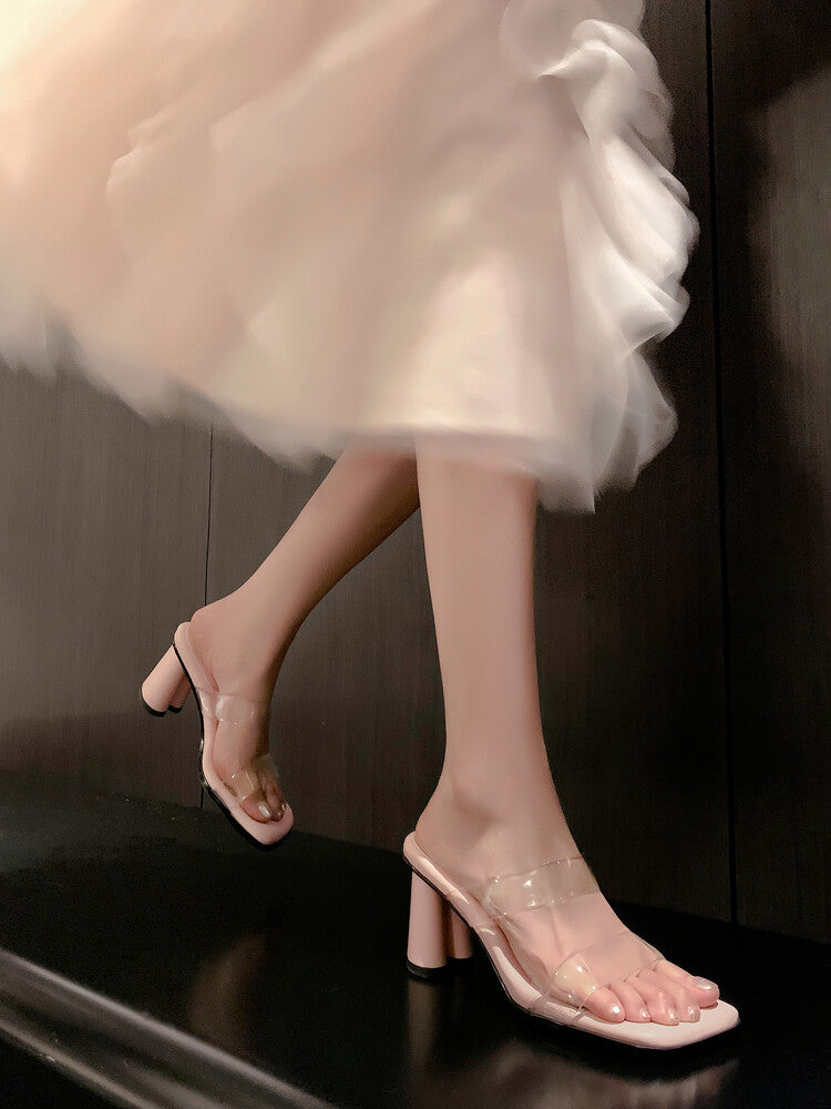 Karin Luna Cinderella's Crystal Shoes~Spot Goods Spot Goods  Increase height without tiring the feet Super Soft Sofa Transparent Slippers