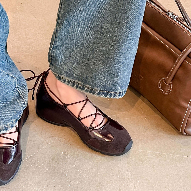 Karin Luna Basic Versatile British Style Casual Lace-up Flats