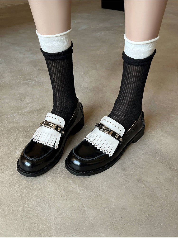 Karin Luna Casual Shoes Series~ Spot Goods Spot Goods Hot-selling Tassel Element Small Gold Buckle Single Shoes