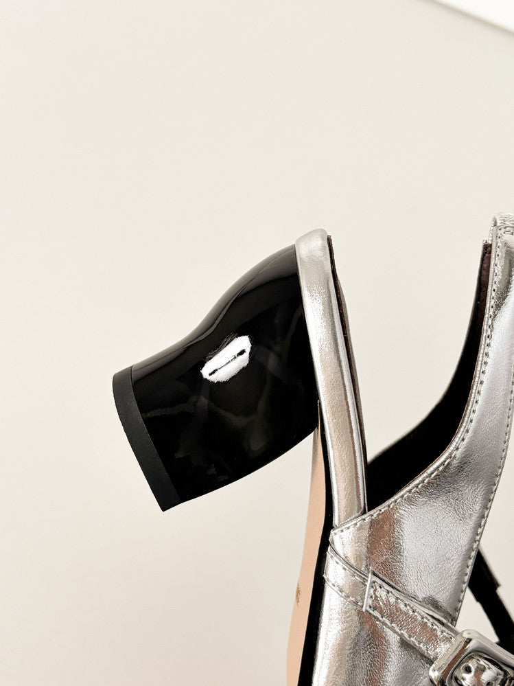 Karin Luna In Stock  Spot Goods  Rhinestone Small Square Toe Closed-Toe Sandals