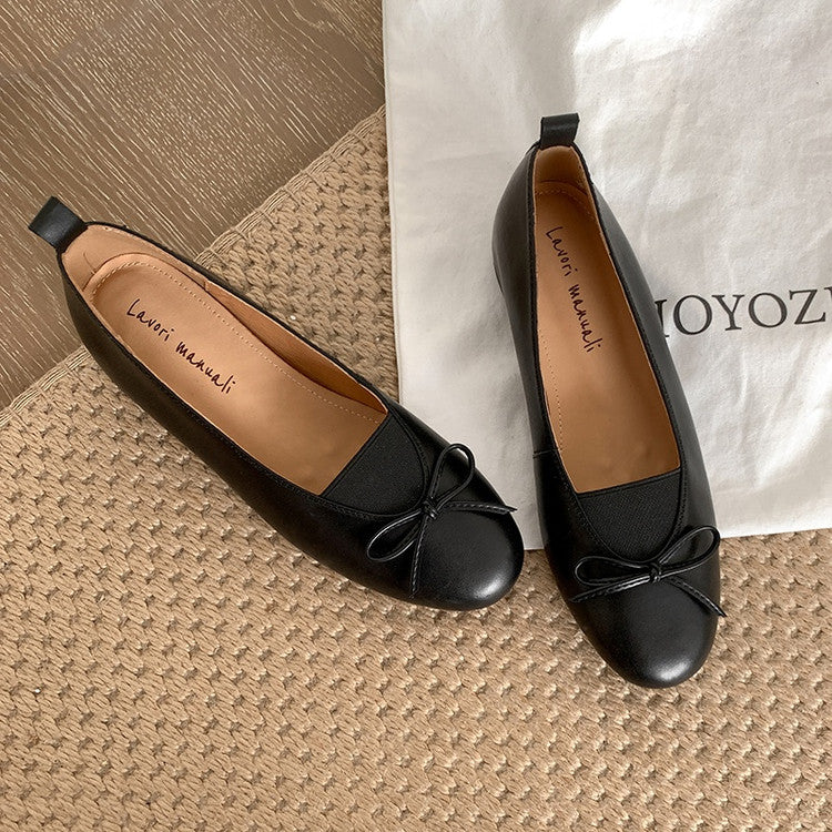 Karin Luna Full Layer Inside and Out~Basic Versatile Bow Hidden Heel Shoes