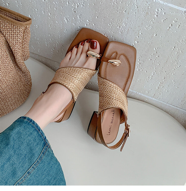 Karin Luna Hot Item Hot Item Spot Goods Featured Bestsellers Holiday Style Woven Sofa Sandals