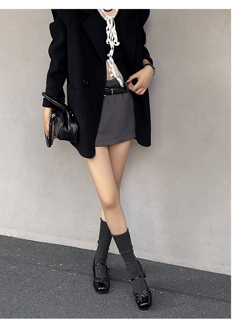 Karin Luna In Stock Spot Goods   One-strap Bowknot Square Toe Chunky Heel Mary Jane Shoes