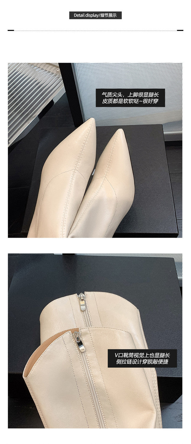 Karin Luna Elegant Style v Pointed Toe Stiletto Long Boots