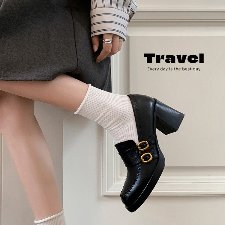 Karin Luna Bestseller Hot-Selling Derivative Edition Self-contained Strap Buckle Casual Loafers