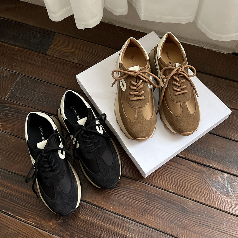 Karin Luna Casual Shoes Series~  In Stock Hot-Selling Versatile Lace-Up Thick-Soled Deep Mouth Single Shoes