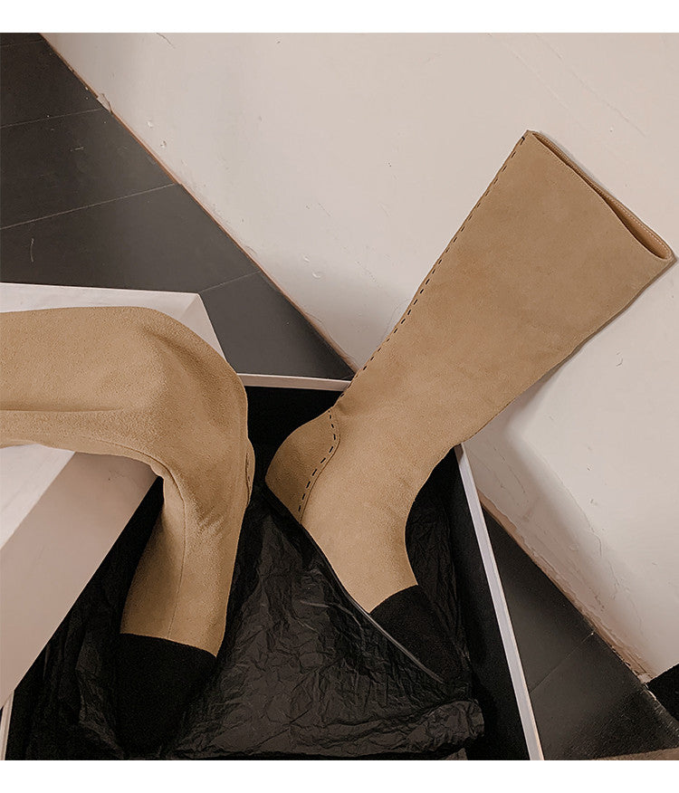 Karin Luna Color Block Inner Height Increase Mid-Calf Boots