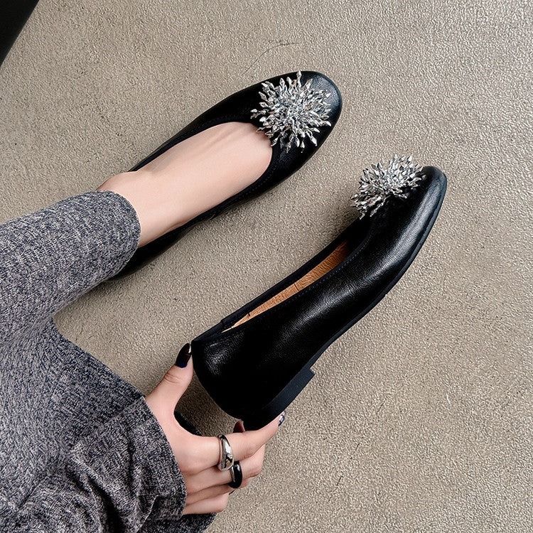 Karin Luna Full Leather Inside and Out~Gorgeous Fireworks Flat Granny Shoes