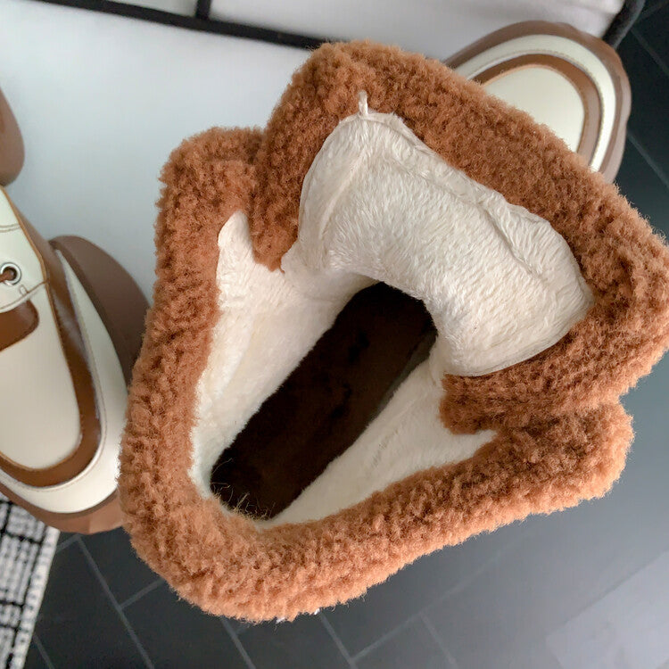 Karin Luna In Stock  Spot Goods  Hot-selling Sports Thick Sole Thickened Fur Snow Boots Full cowhide