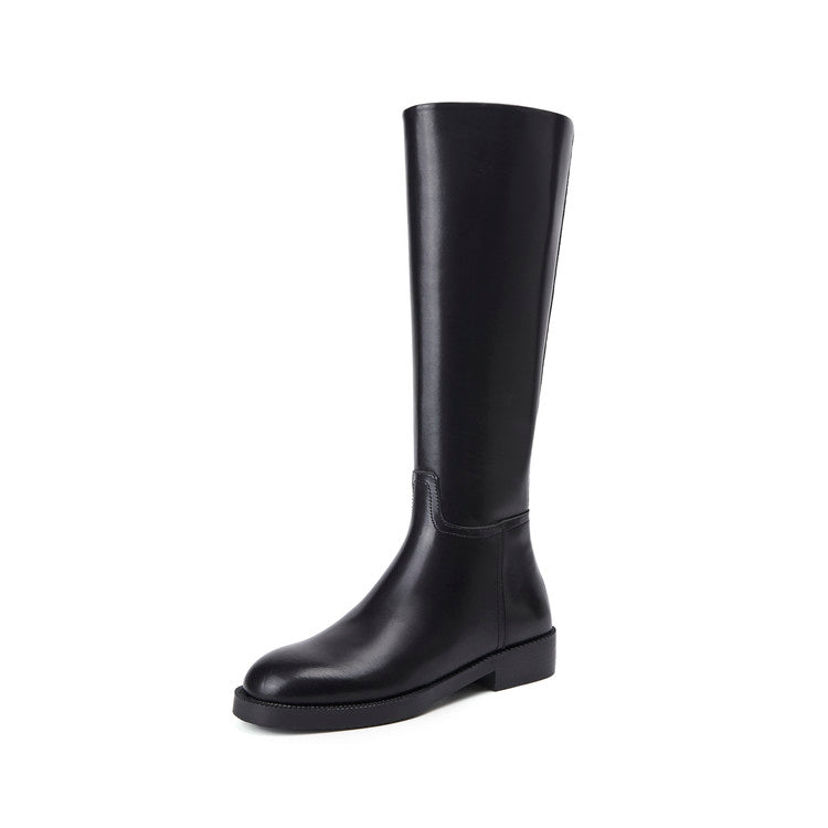 Karin Luna In Stock In-stock Basic Classic Timeless Round Toe Casual Riding Boots