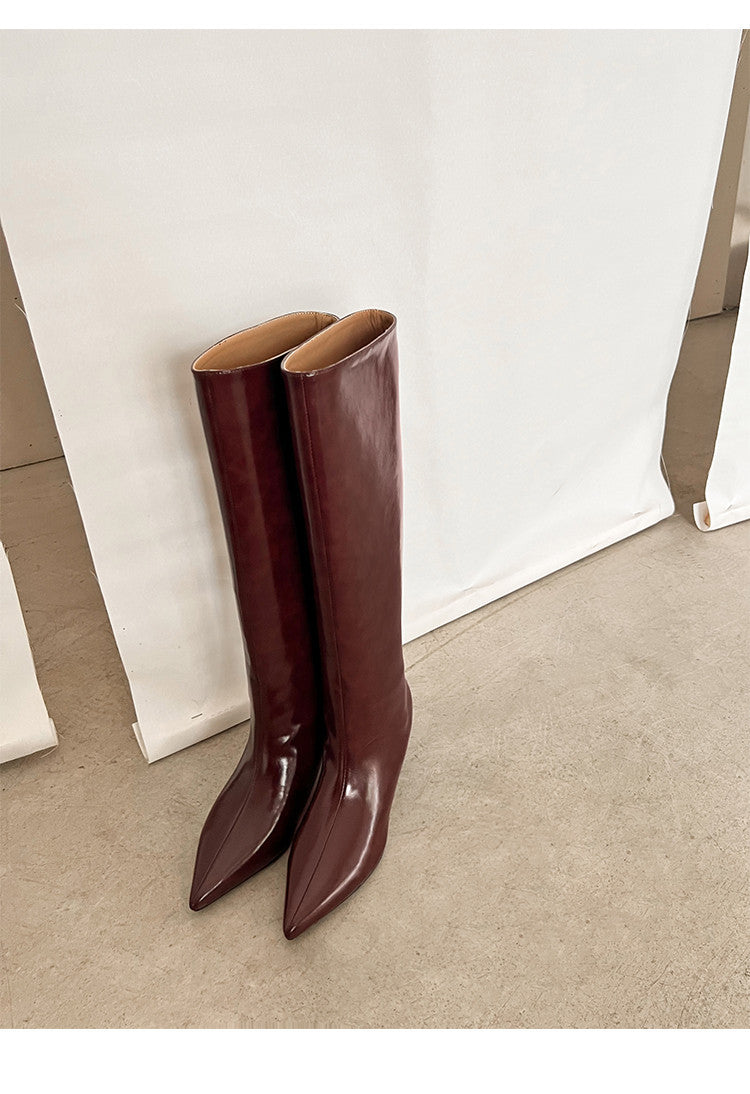 Karin Luna In Stock In Stock    Stunning Elegant Style Kitten Heel Straight Long Boots
