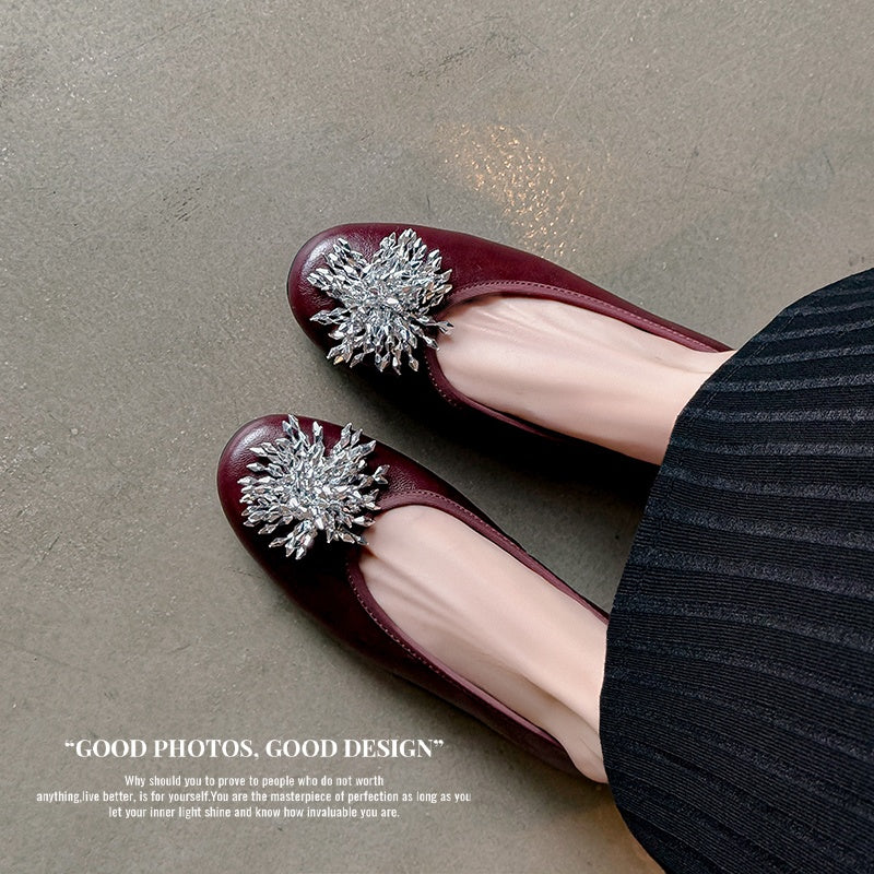 Karin Luna Full Leather Inside and Out~Gorgeous Fireworks Flat Granny Shoes
