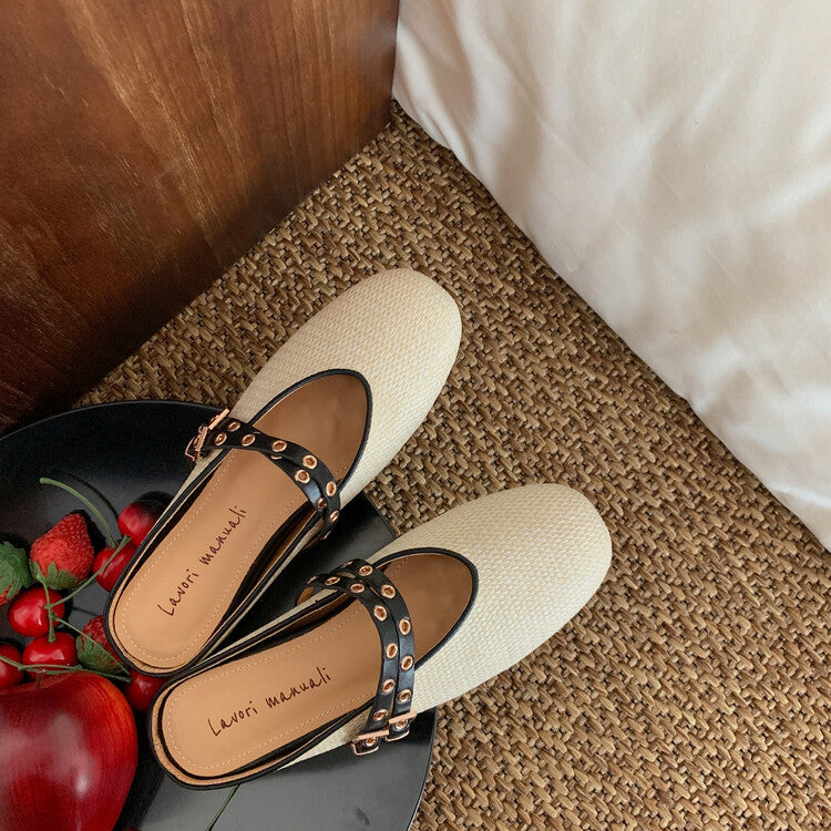 Karin Luna  Closed-Toe Woven Style Height-Increasing Slippers