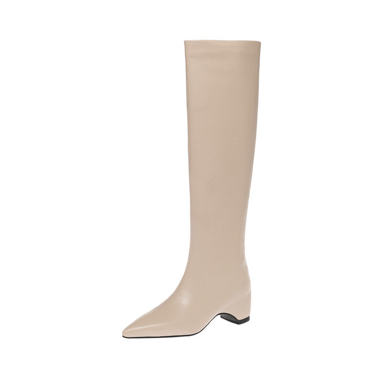 Karin Luna Hot-Selling Internal Height Increase Pointed Toe Straight-Leg Hot-Selling Long Boots