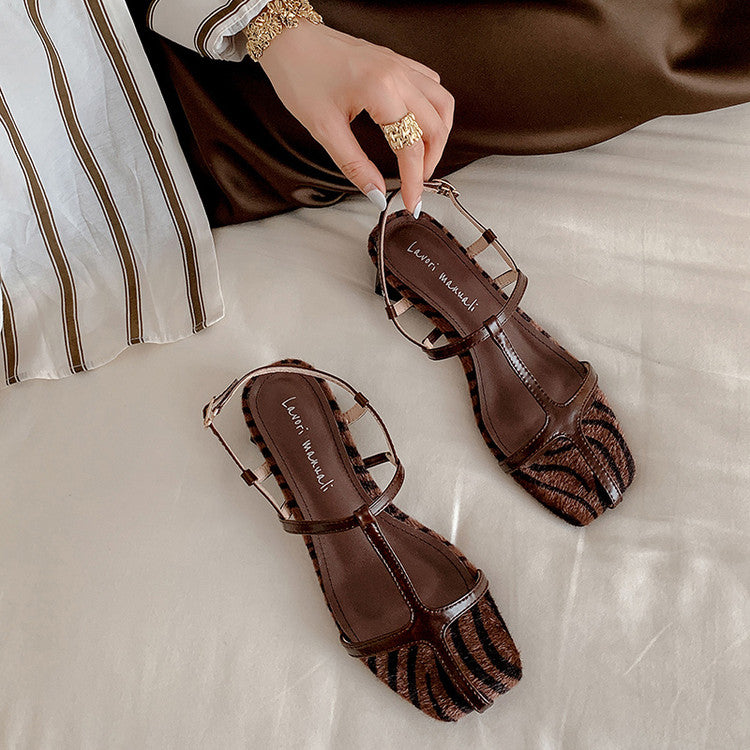 Karin Luna In Stock Spot Goods Vacation style t Strappy Open-Toe Flat Sandals