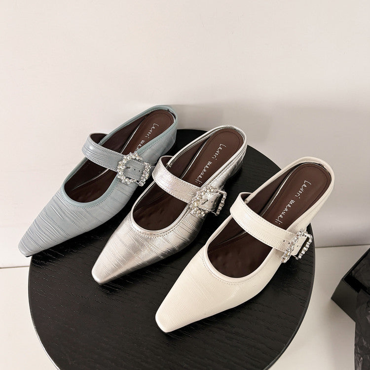 Karin Luna In Stock Spot Goods Full Layer Rhinestone Exquisite Closed-Toe Slippers