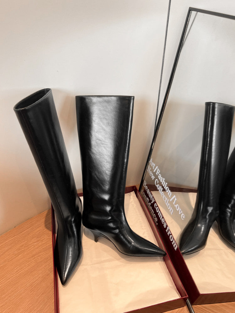 Karin Luna In Stock In Stock    Stunning Elegant Style Kitten Heel Straight Long Boots