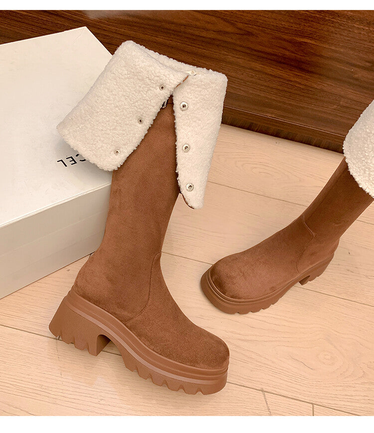 Karin Luna has prepared stock  Main Push Main Push  Hot-selling Large Sole Self-flowing Foldable Round Toe Over-the-Knee Boots