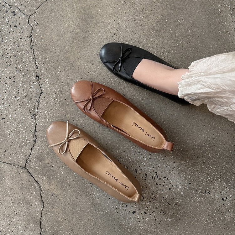 Karin Luna Full Layer Inside and Out~Basic Versatile Bow Hidden Heel Shoes