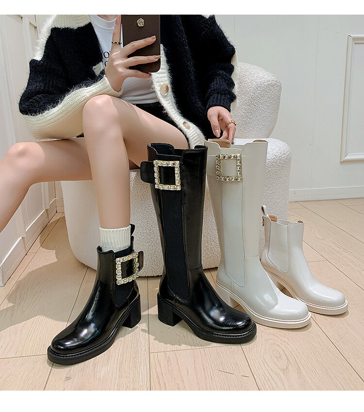 Karin Luna Bestseller Spot Goods Exquisiteness round Head Elastic Long Boots