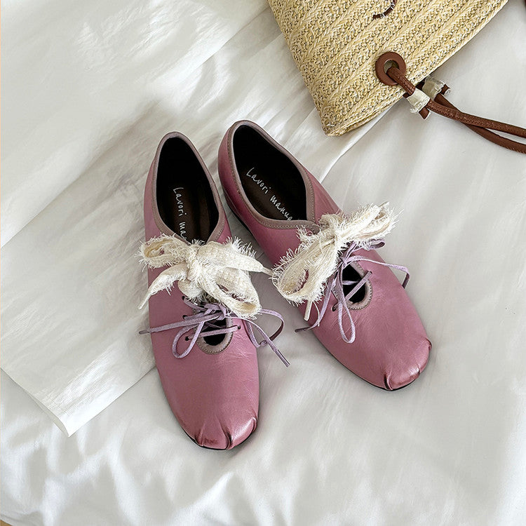 Karin Luna In Stock In Stock  Xiaohongshu Hot Sale Full Leather Round Toe Deep Mouth Single Shoes