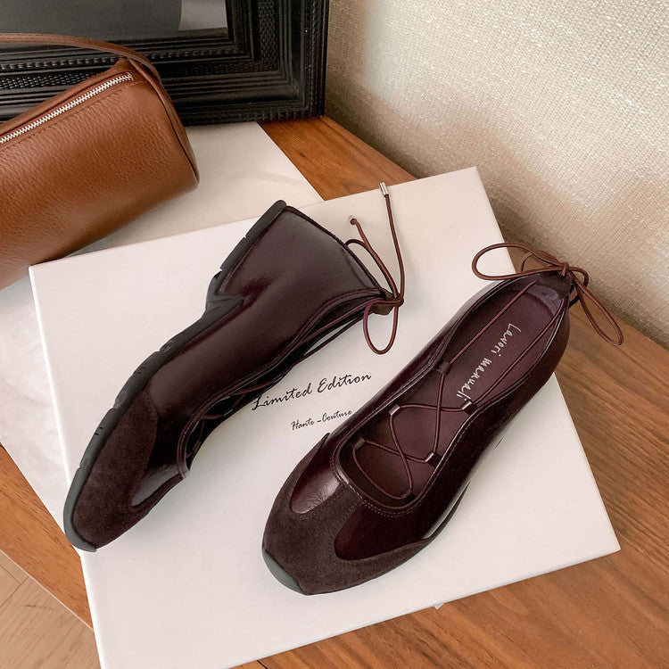 Karin Luna Basic Versatile British Style Casual Lace-up Flats