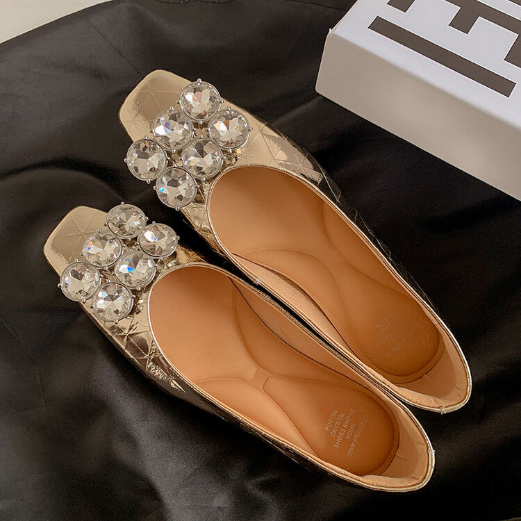 Karin Luna High Quality Low Price ！Hot-selling Fasteners Full leather inside and out Trendy Plaid Fabric Super Beautiful Flat Cowhide Shoes