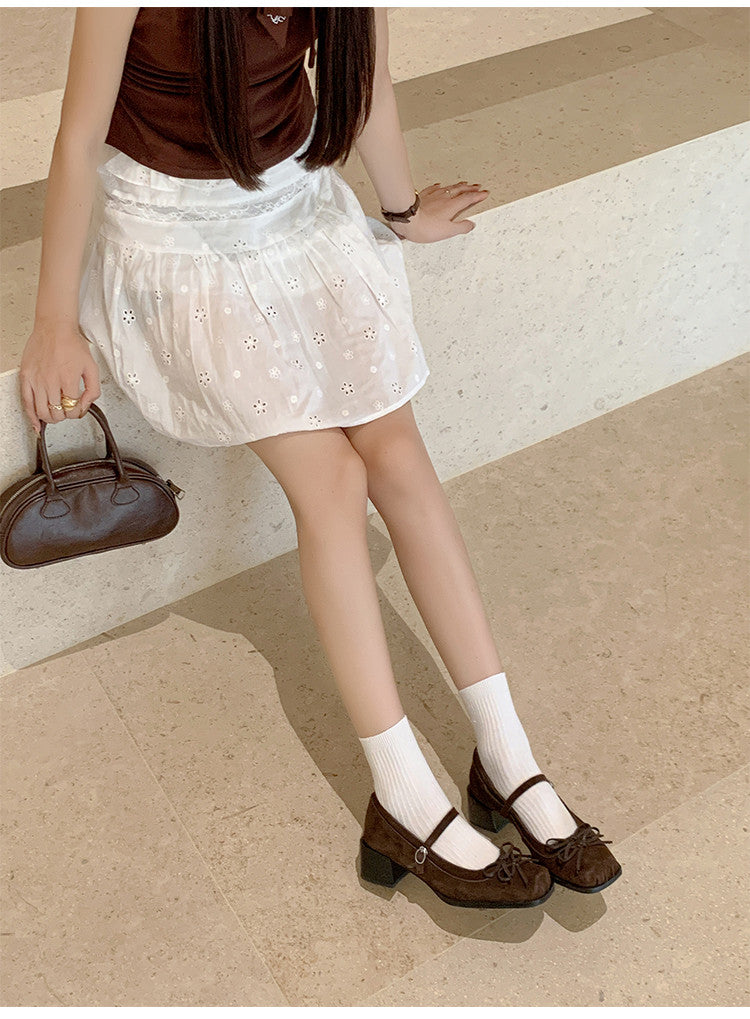 Karin Luna In Stock Spot Goods   One-strap Bowknot Square Toe Chunky Heel Mary Jane Shoes