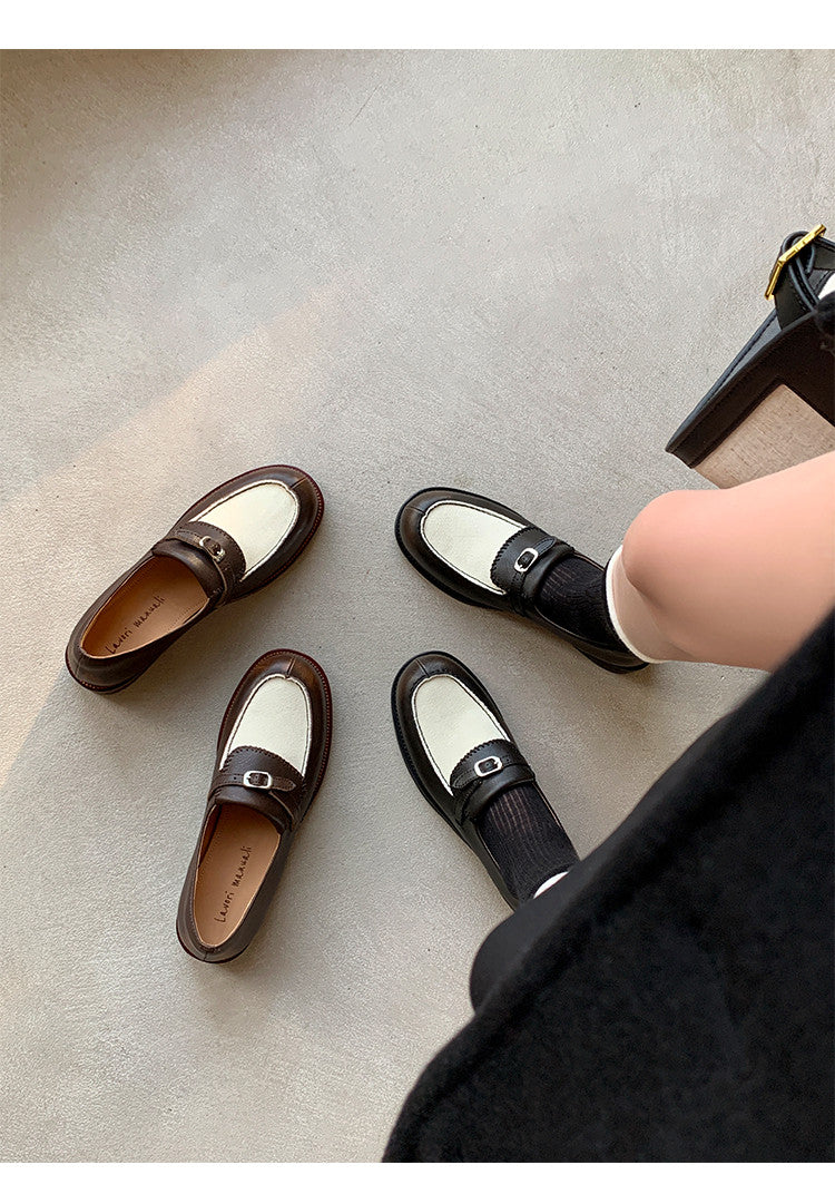 Karin Luna Casual Shoes Series~  In stock Classic color-blocking British style deep-mouth single shoes