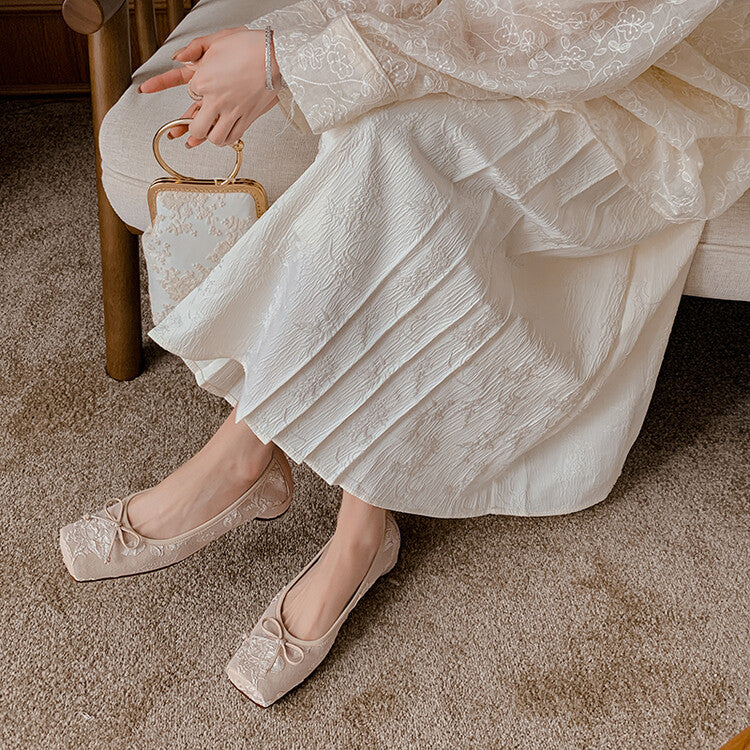 Karin Luna In Stock  In stock  Vintage Chinese Style Embroidered Rose~ Butterfly Knot Granny Shoes