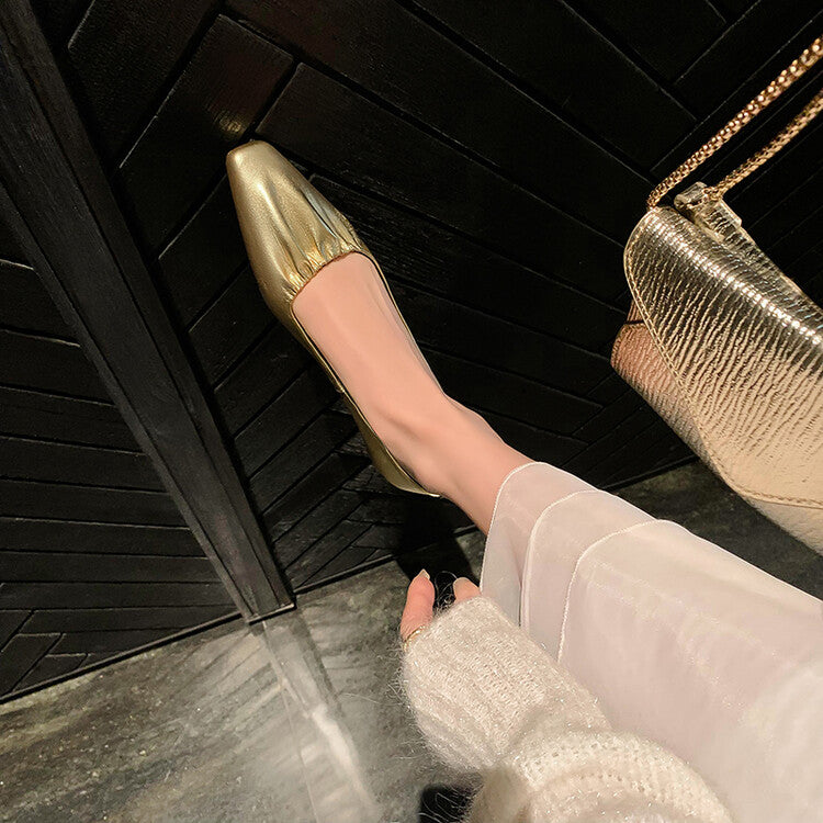 Karin Luna fell in love at first sight~ Spot Goods  Spot Goods Vintage Wrinkled Hollow Soft Sheepskin Elegant Versatile Single Shoes
